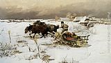 Jaroslav Fr. Julius Vesin The Sledge Ride painting